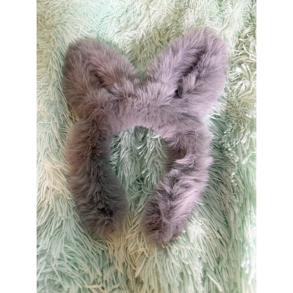 Easter Rabbit Bunny Ears Plush Fur Headband Accessory Fun Grey Fuzzy